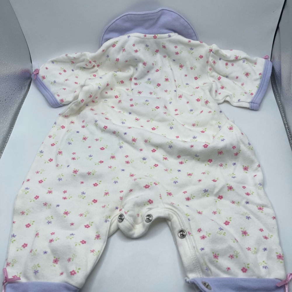 Bon Bebe Floral Baby Onesie with purple collar size 3-6 months (Pre-Owned) - Picture 2 of 7